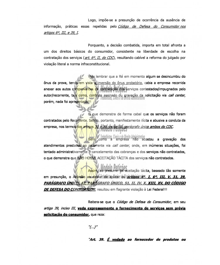 Recurso Especial Para O Stj Consumidor Plano Básico De Telefonia Serviços Não Contratados 4942